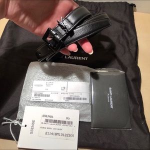 NEW AUTHENTIC YSL So Black Monogram Belt